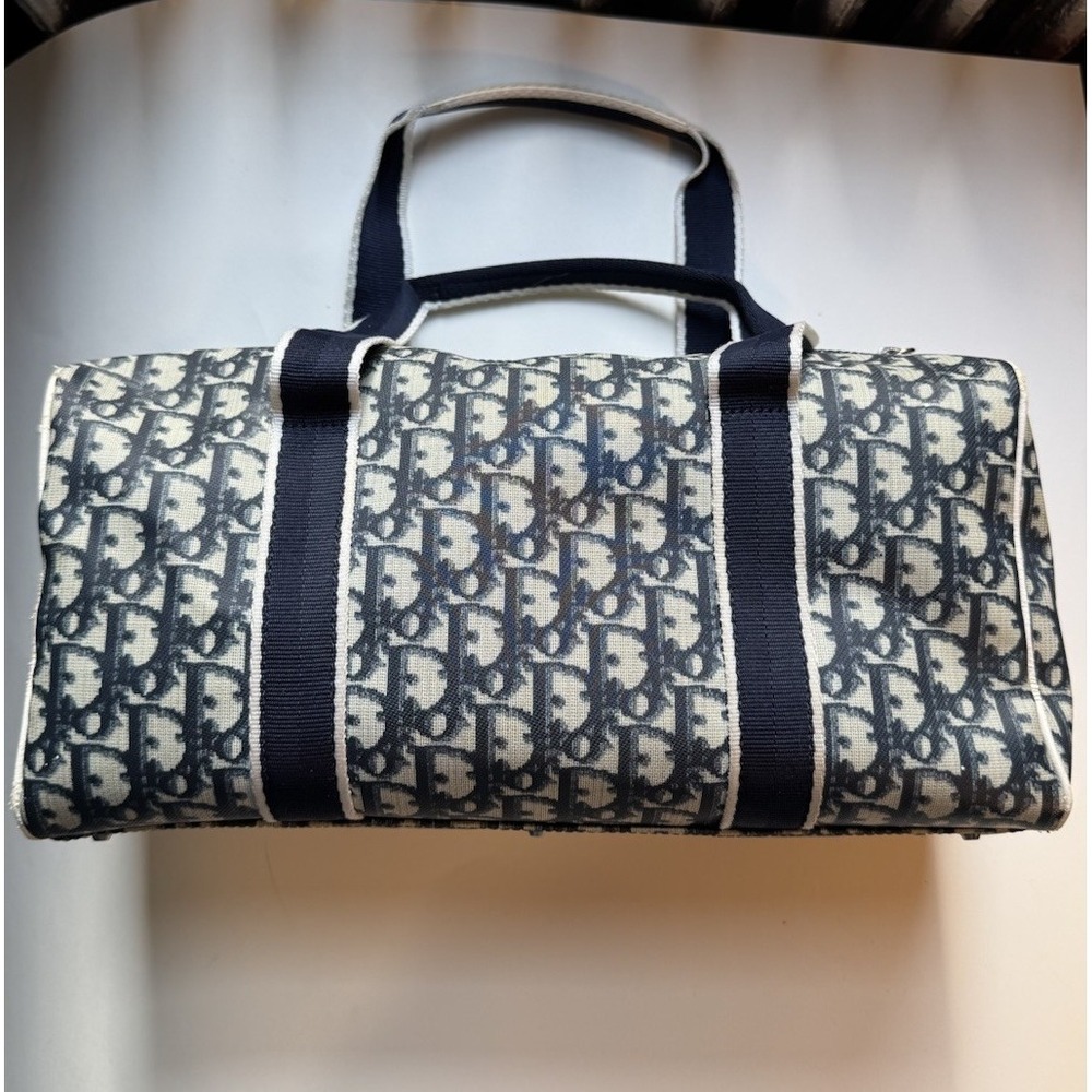 Christian Dior Trotter Bag Monogram Blue Canvas Leather Handbag - Picture 2 of 16